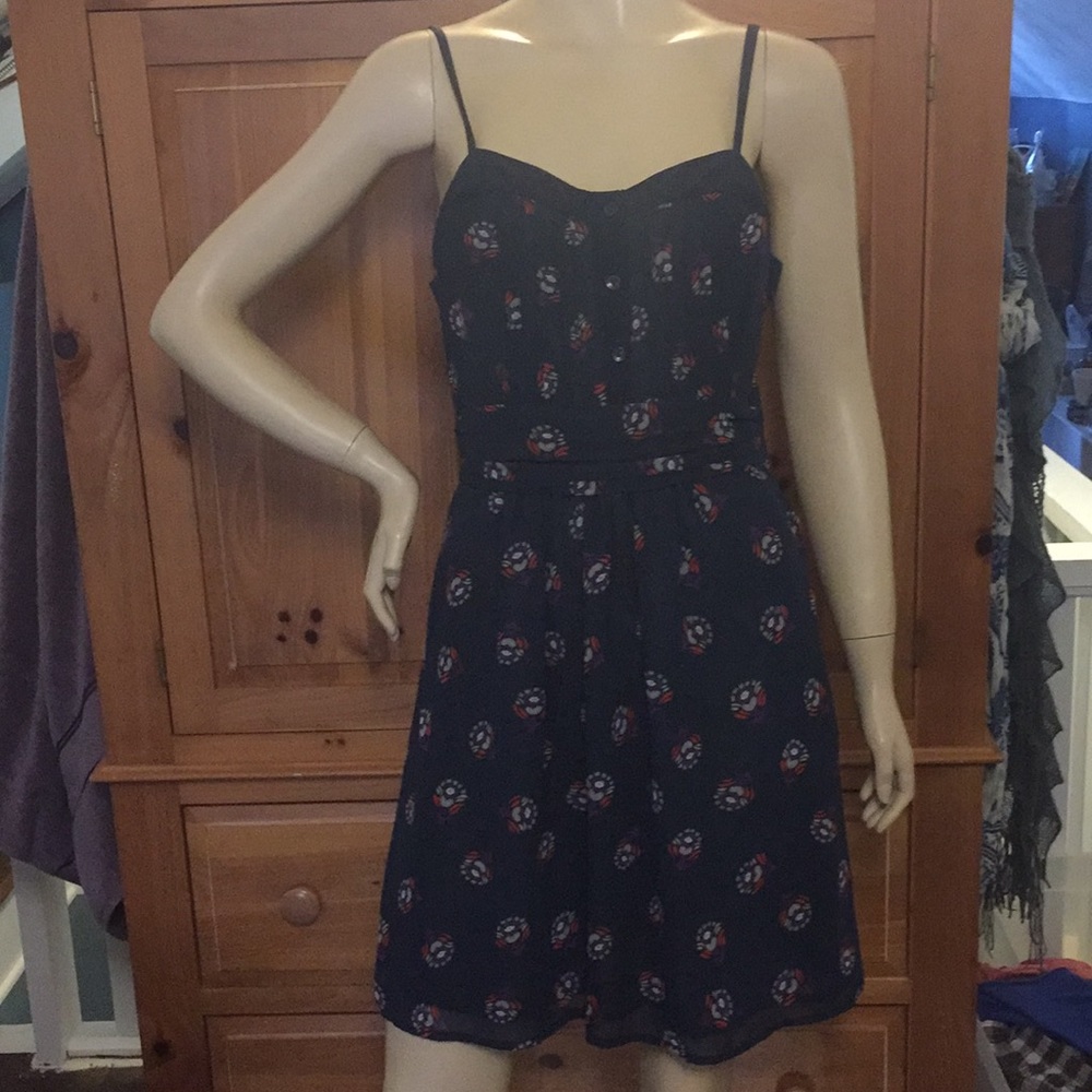Staring at Stars Anthropologie Dress Navy Floral